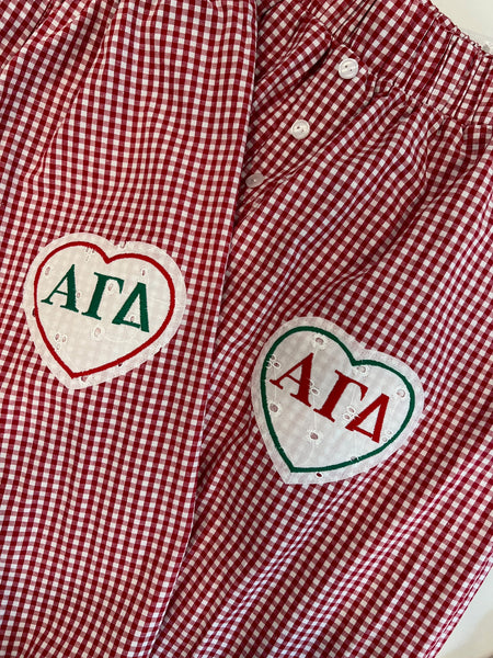 Plaid Pajama Pants (College logo or Greek Life)