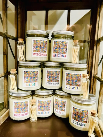 College Candle and Match Jar Bundle