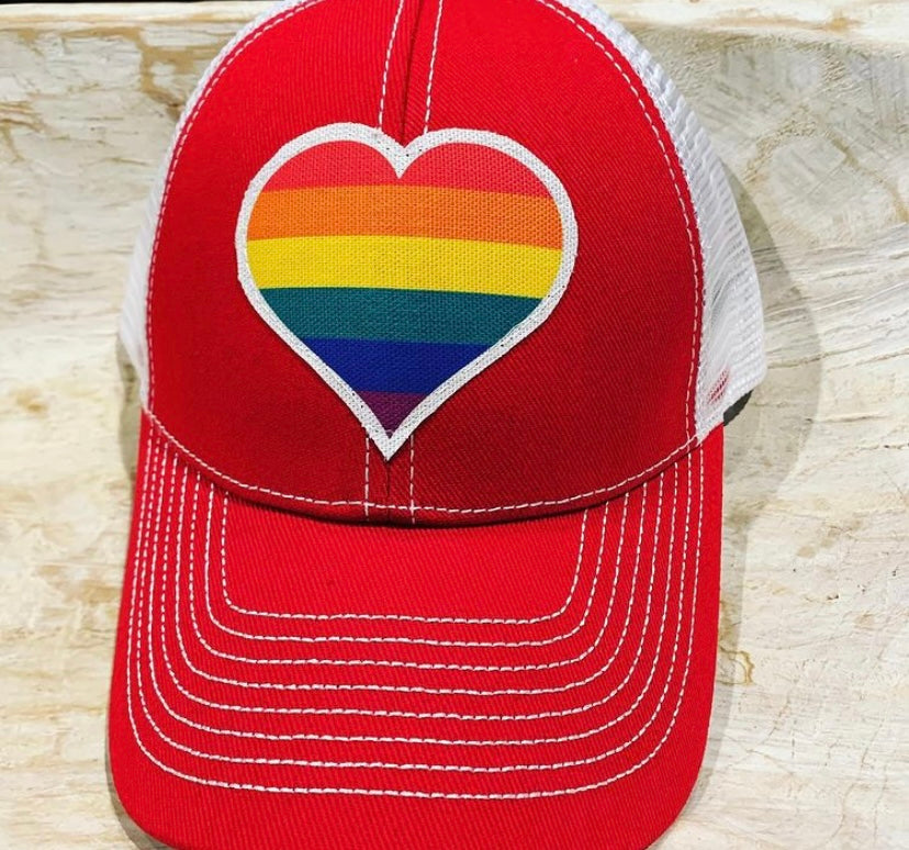 Rainbow Heart Hat